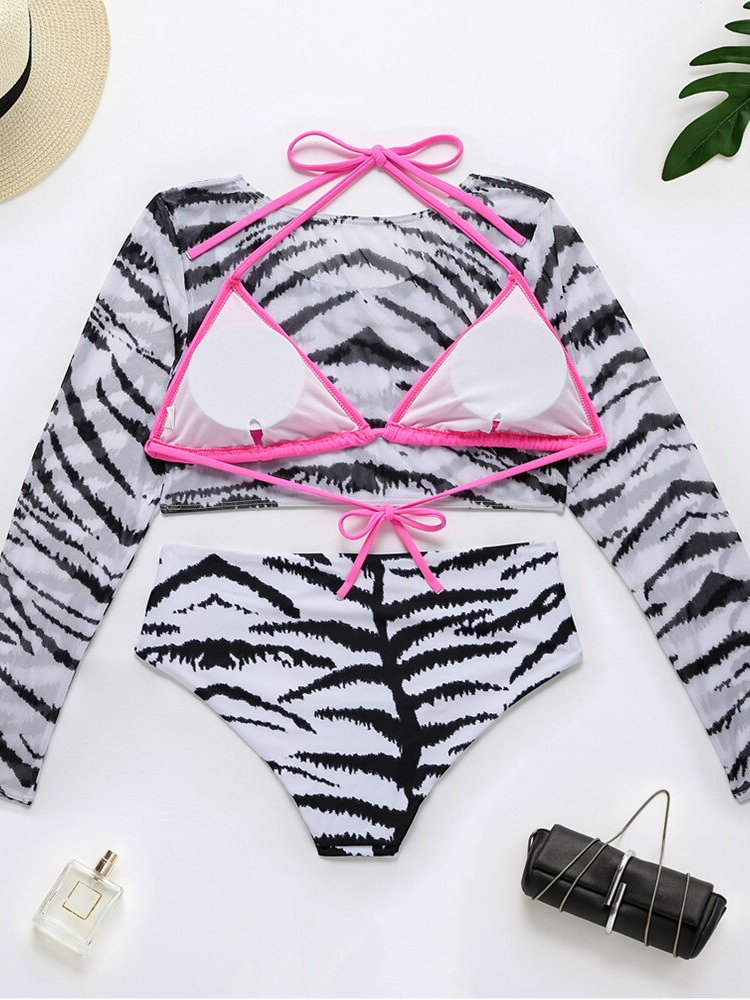 Conjunto de bikini de manga larga