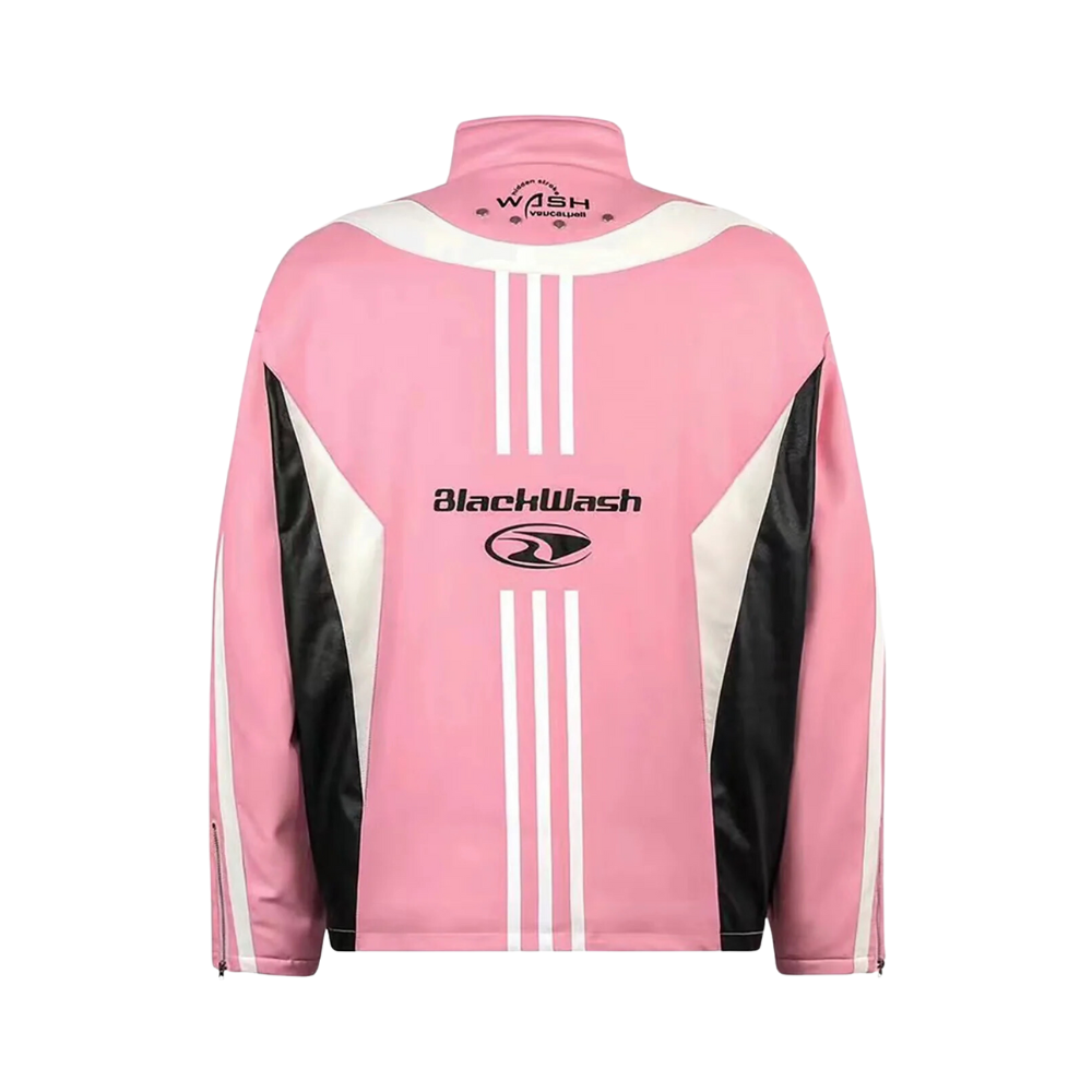 Chaqueta de cuero PU con cuello alto