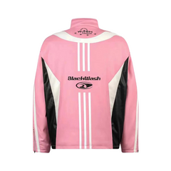 Chaqueta de cuero PU con cuello alto