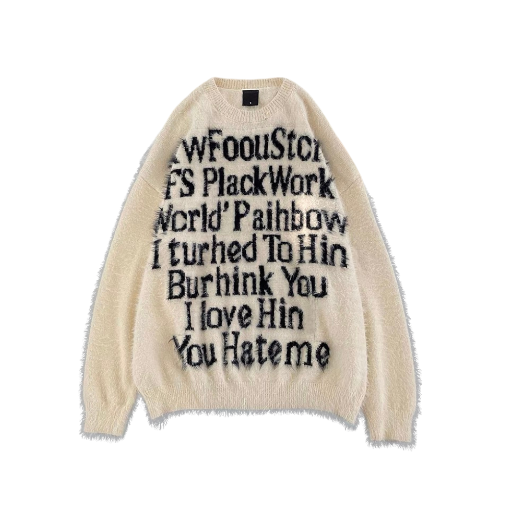 Urban style retro trend winter lazy style"Sweater