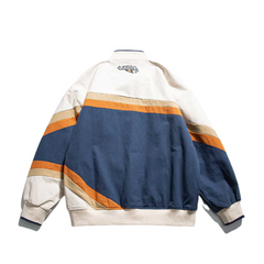 Chaqueta de moto con bordado de letras