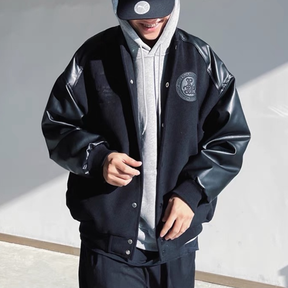 Chaqueta de béisbol holgada de talla grande
