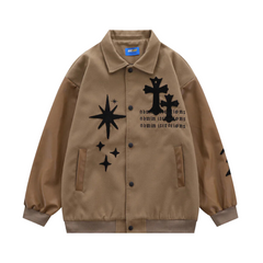Chaqueta vintage con bordados de cruz