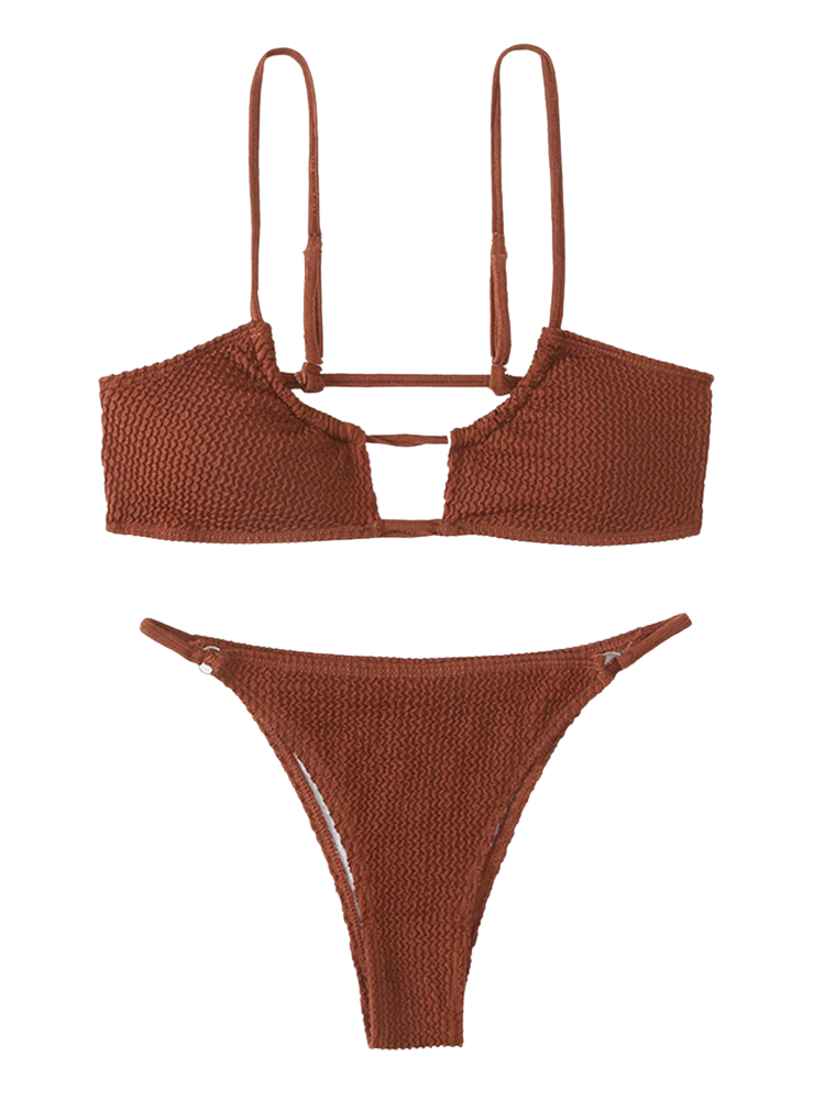 Riemchenbikini mit niedriger Taille