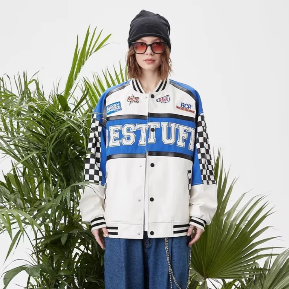 Chaqueta de carreras con paneles urbanos