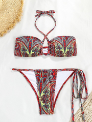 Halter Strappy Swimwear Bikini