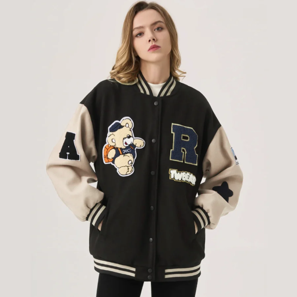 Casual Bear Alphabet Jacket