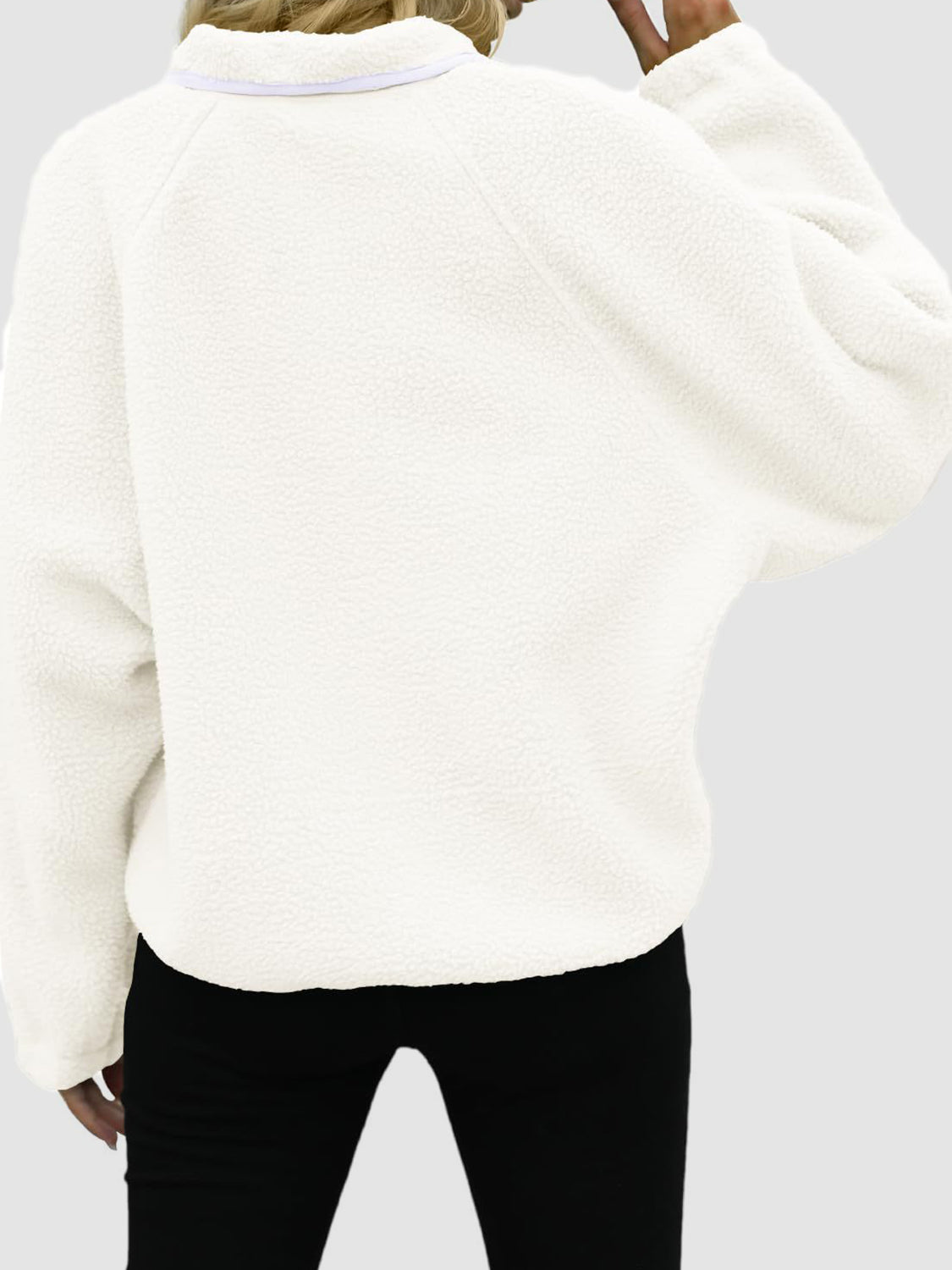 Sherpa-Jacke mit Druckknöpfen und Taschen