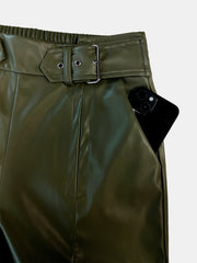 Pantalones anchos con cintura elástica media