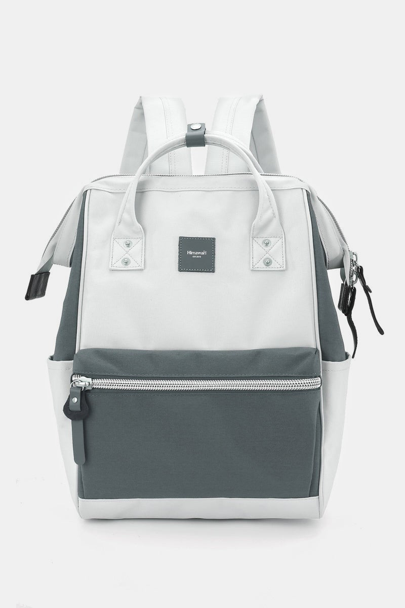 Himawari Wasserabweisender Canvas-Rucksack mit Seitentaschen 