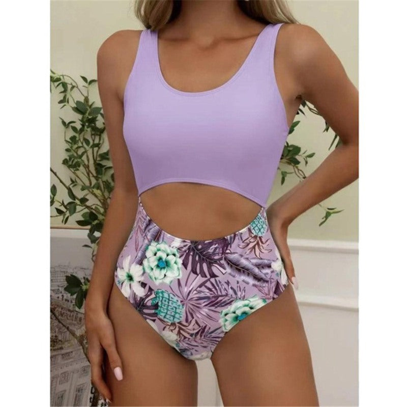 Bikini con estampado de cobertura completa para mujer