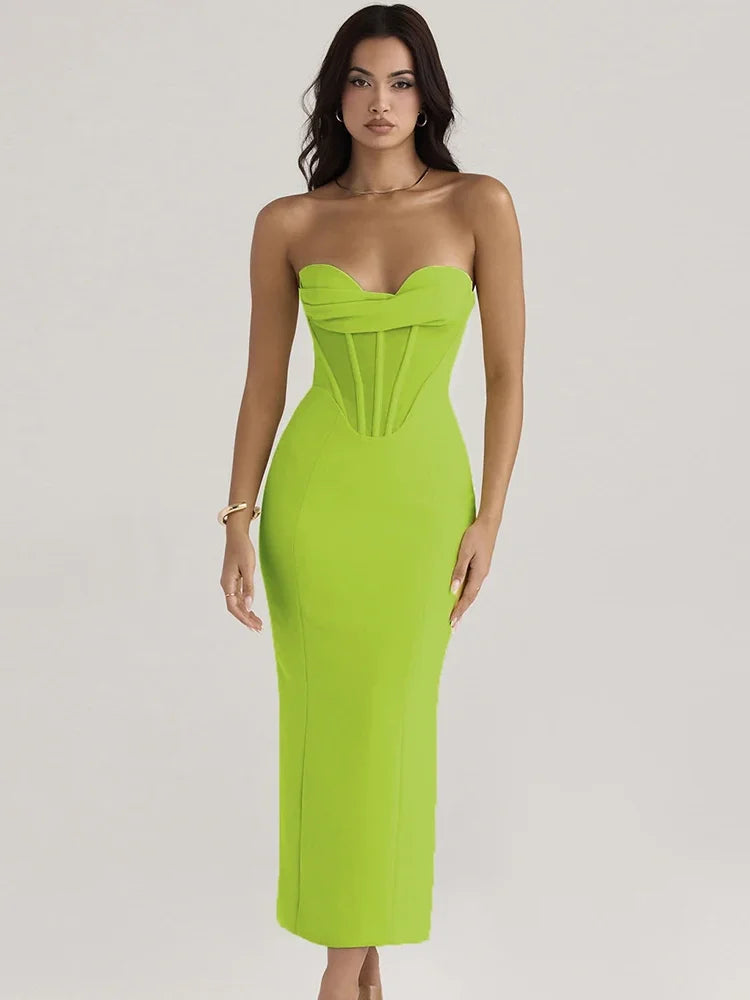 Women Elegant Strapless Bodycon Bandage Dress