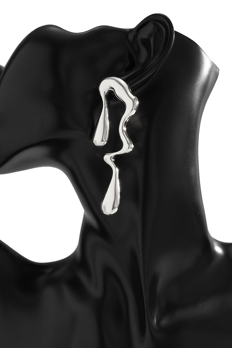 Alloy Irregular Drop - Shaped Dangle Earrings - Gold