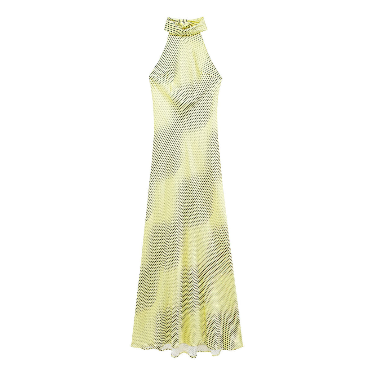Long satin backless sleeveless dress