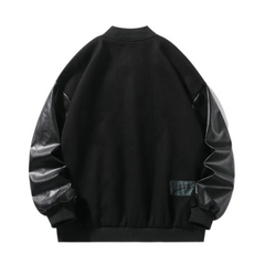 Chaqueta de béisbol con bordados de cruz estilo hip hop vintage