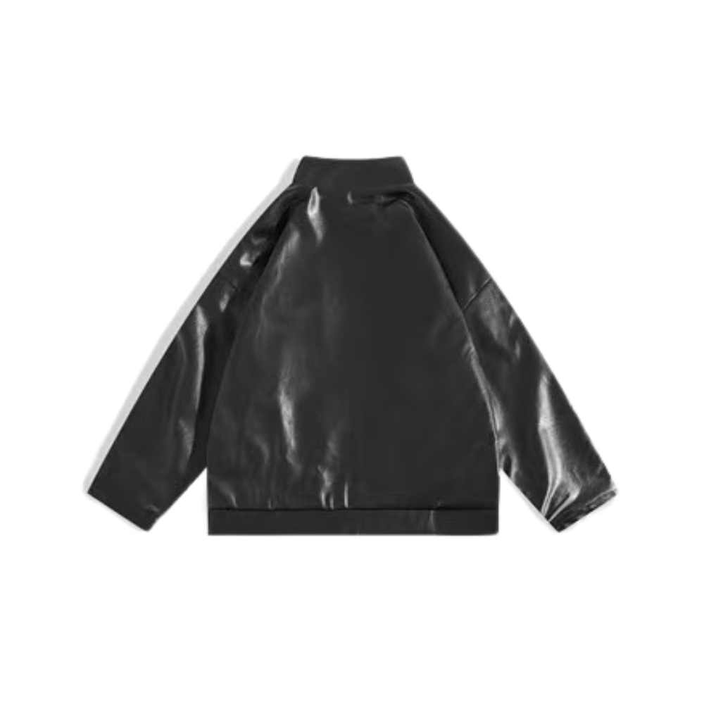 Chaqueta de cuero a rayas