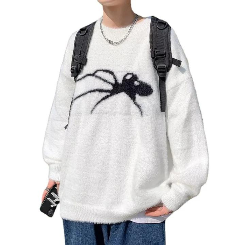 Casual Spider Pattern Sweater
