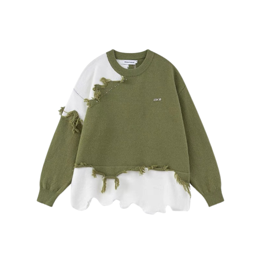 Patchwork Brushed Sweater