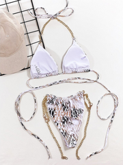 Bikini con cadena tipo halter