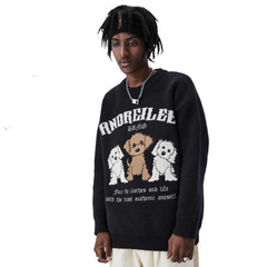 Süßer Pullover mit drei Welpen