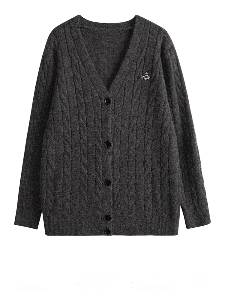 Suéter gris bordado