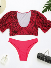 Puff Sleeve Bikini Set