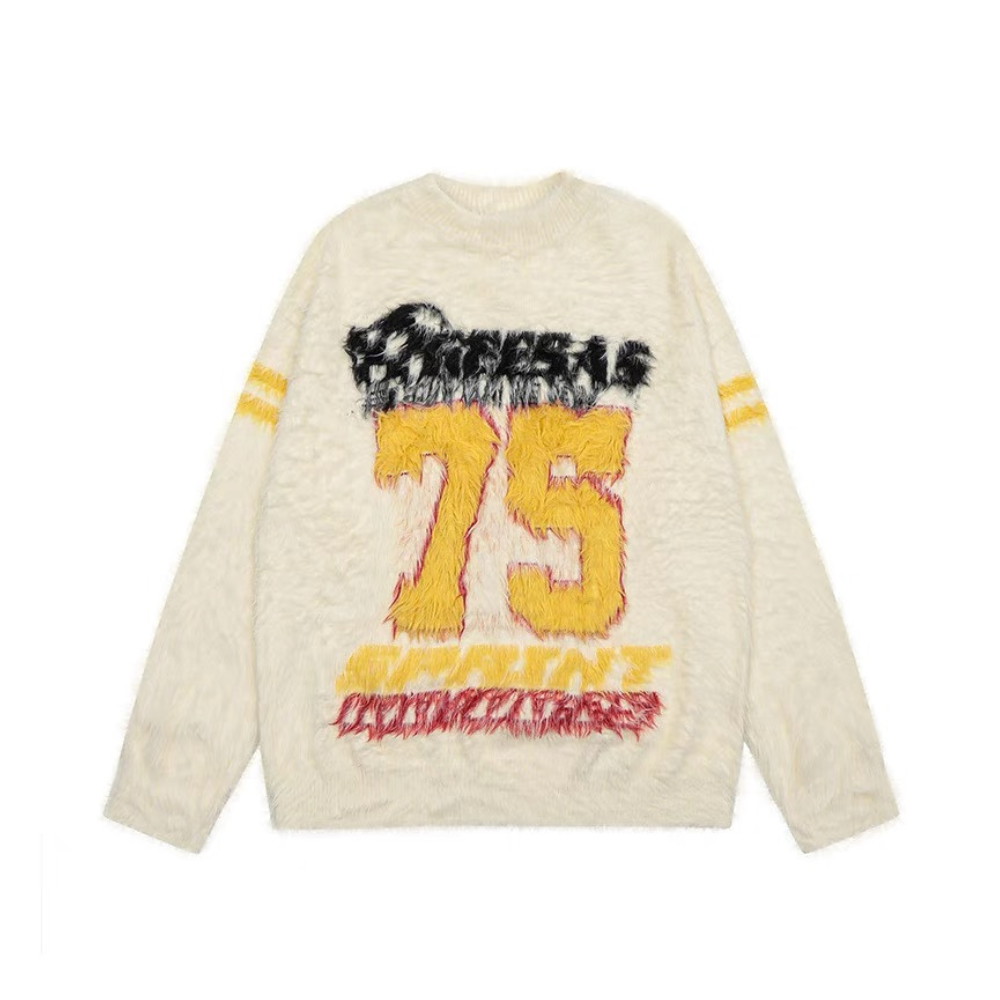 Retro trend college sports style"Sweater