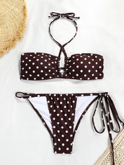 Neckholder-Bikini mit Riemchen