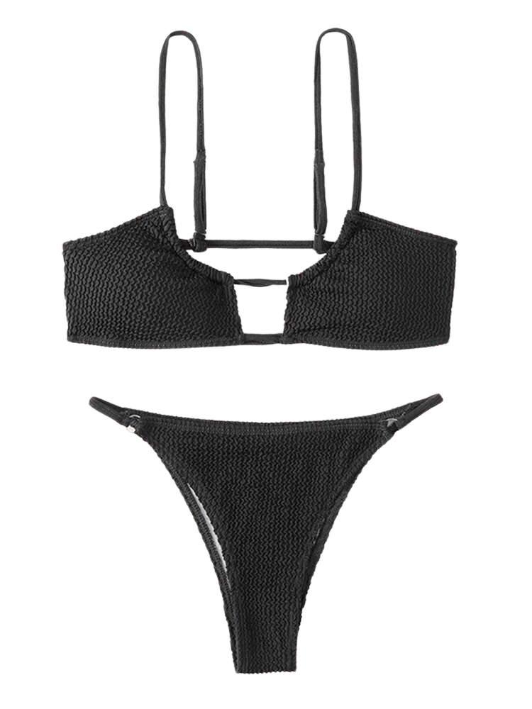 Riemchenbikini mit niedriger Taille