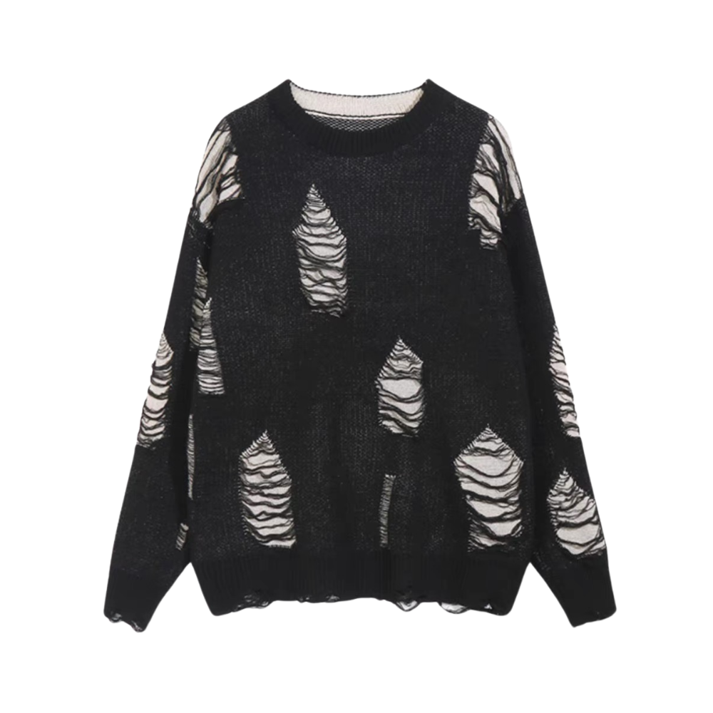 Süßer Pullover mit Löchern