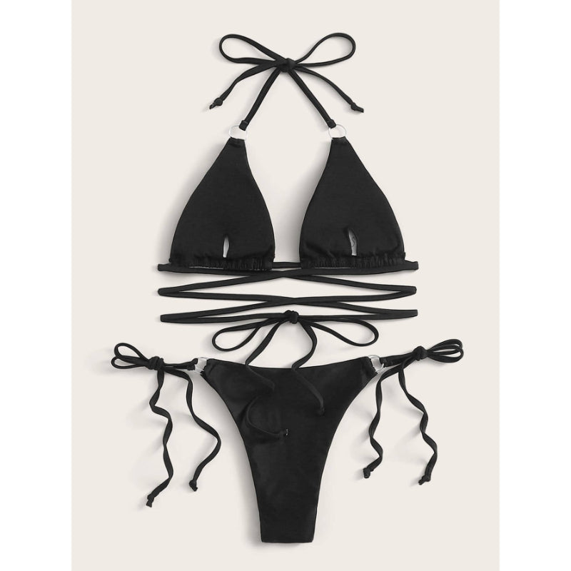 Damen Criss Cross Bikini Bademode Set für Damen