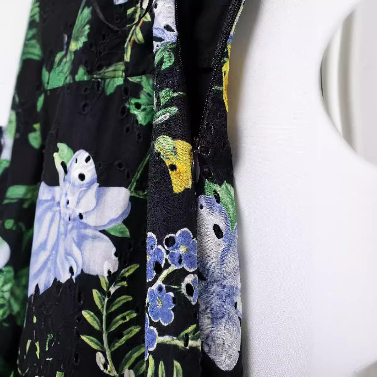 backless hollow y printed camisole MIDI dress
