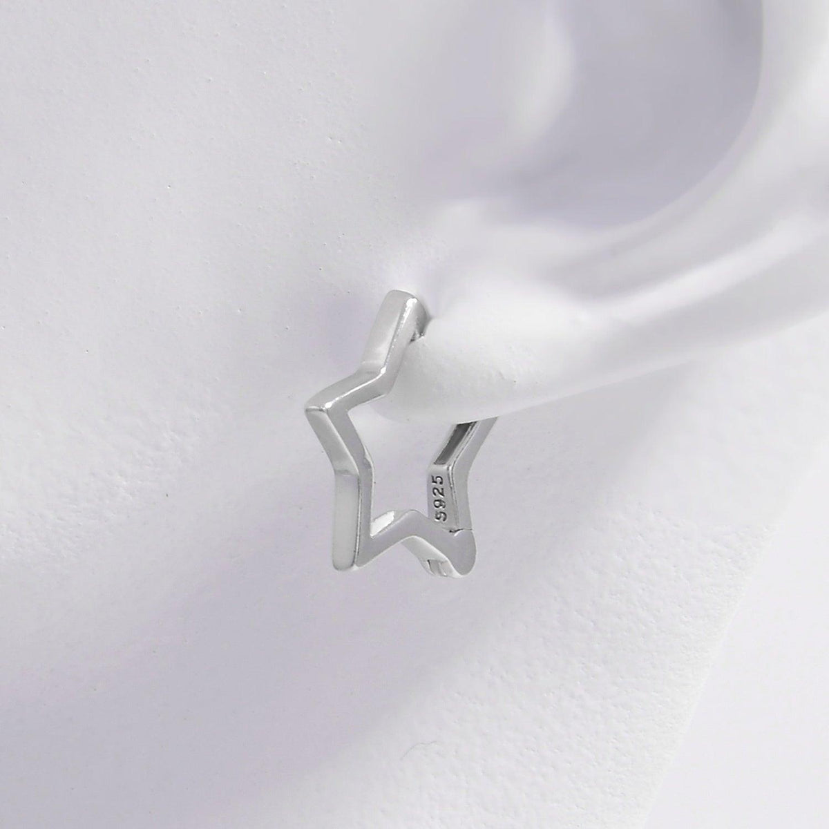 925 Sterling Silver Star Earrings