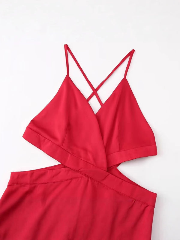 Hollow Strap Holiday Party Sexy Dress