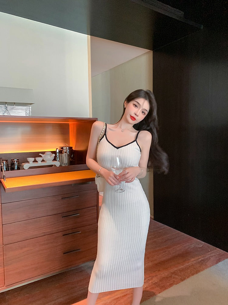 Sexy Package Hips Slim Elastic Knit Bodycon Dress Female