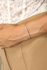 Pulsera de plata de ley con moissanita adorada