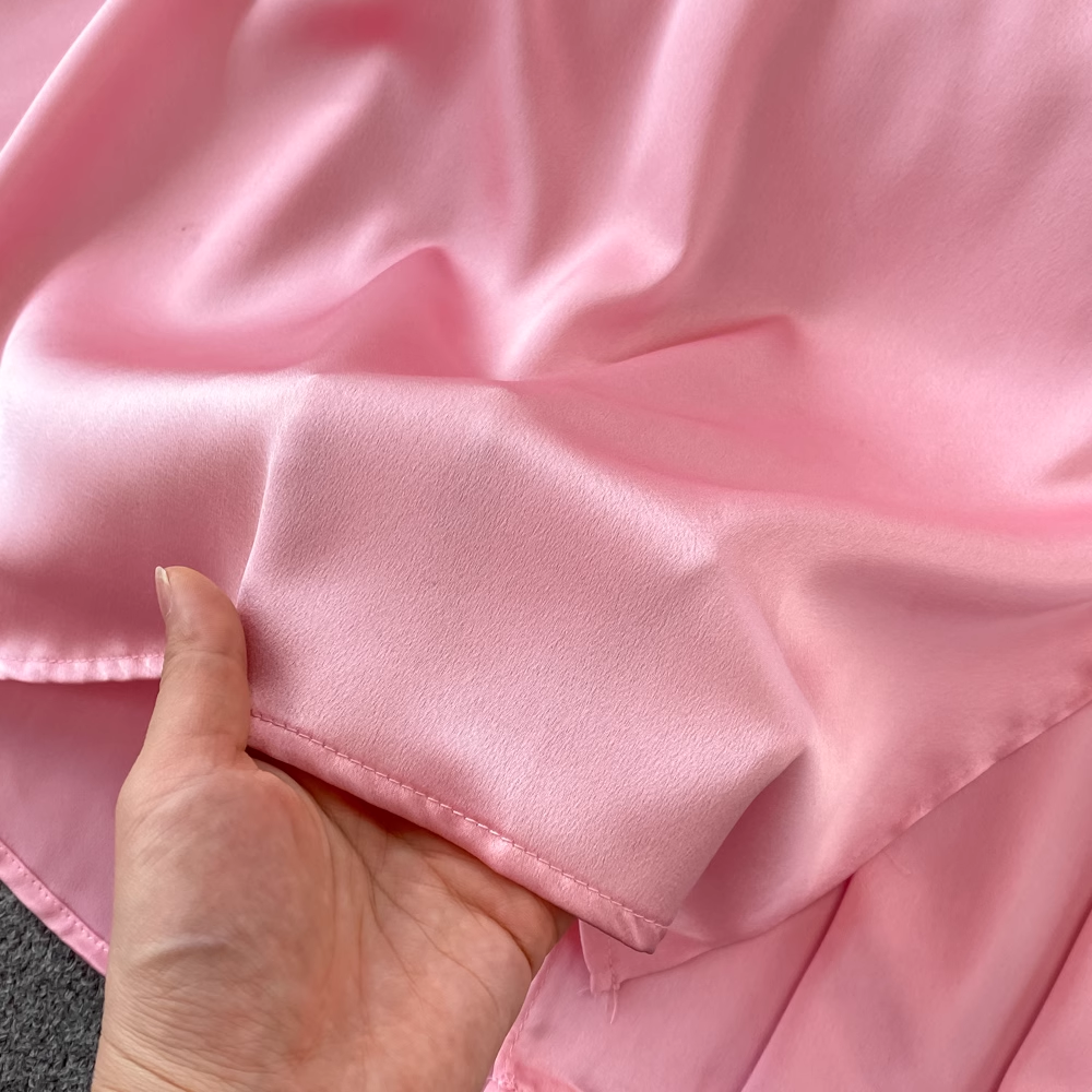 Pink V Neck Backless Summer Dress