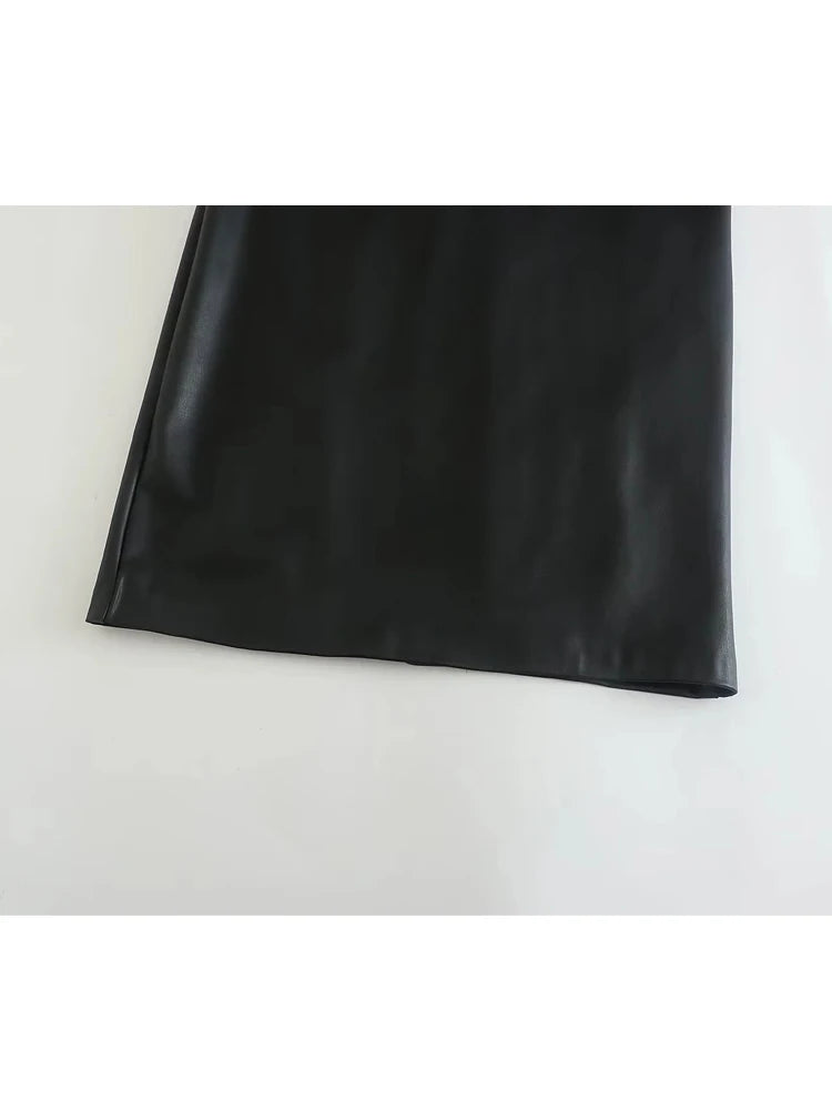 Black Faux Leather Dress Woman Off Shoulder Bodycon Long Dresses Sexy Backless Dress Midi Party Dresses
