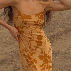 Printed suspender dress