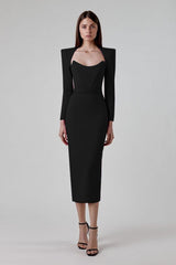 Beauty Sexy Temperament Simple Bandage Dress Long Dress