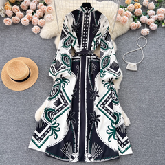 Bow Tie Printed Maxi Dress