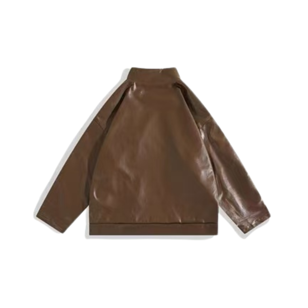 Chaqueta de cuero a rayas