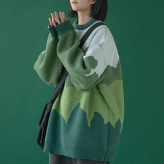 Farblich passender gewellter Pullover