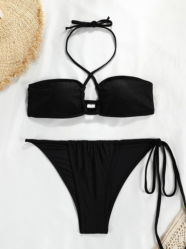 Halter Strappy Swimwear Bikini