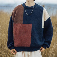 Thick Needle Texture Stitching Sweater