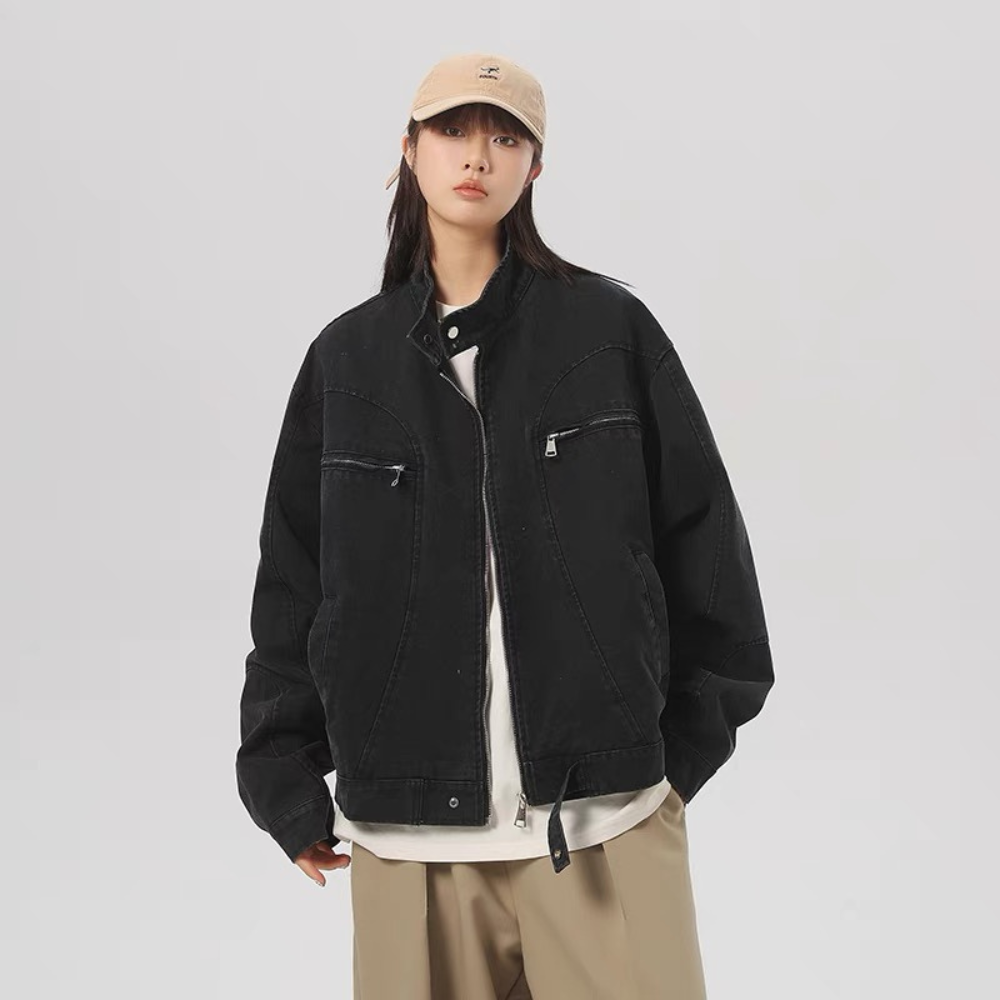 Chaqueta americana de lona lavada de alta resistencia