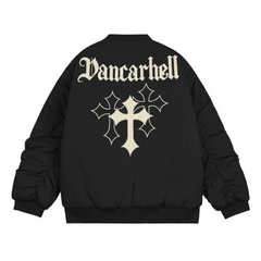 Chaqueta de béisbol con cremallera y bordado urbano