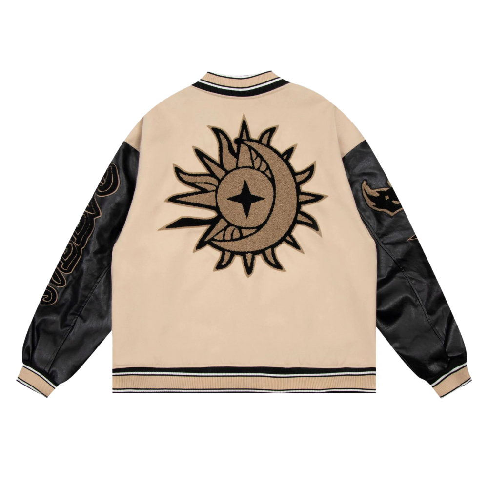 Chaqueta de béisbol con llamas creativas