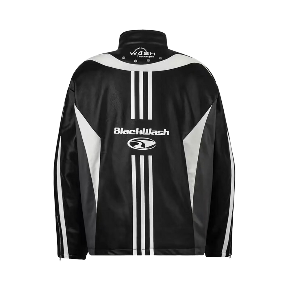 Chaqueta de cuero PU con cuello alto