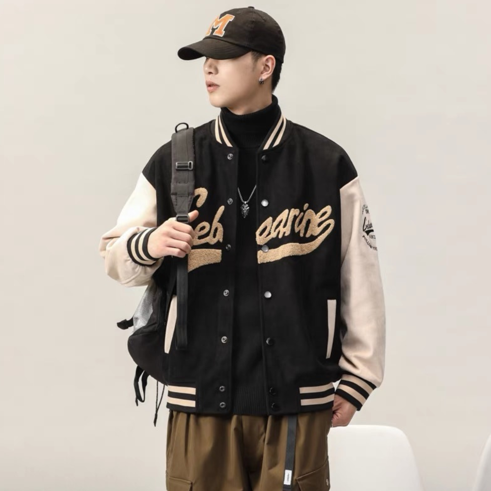 Chaqueta de béisbol de terciopelo de piel de ciervo